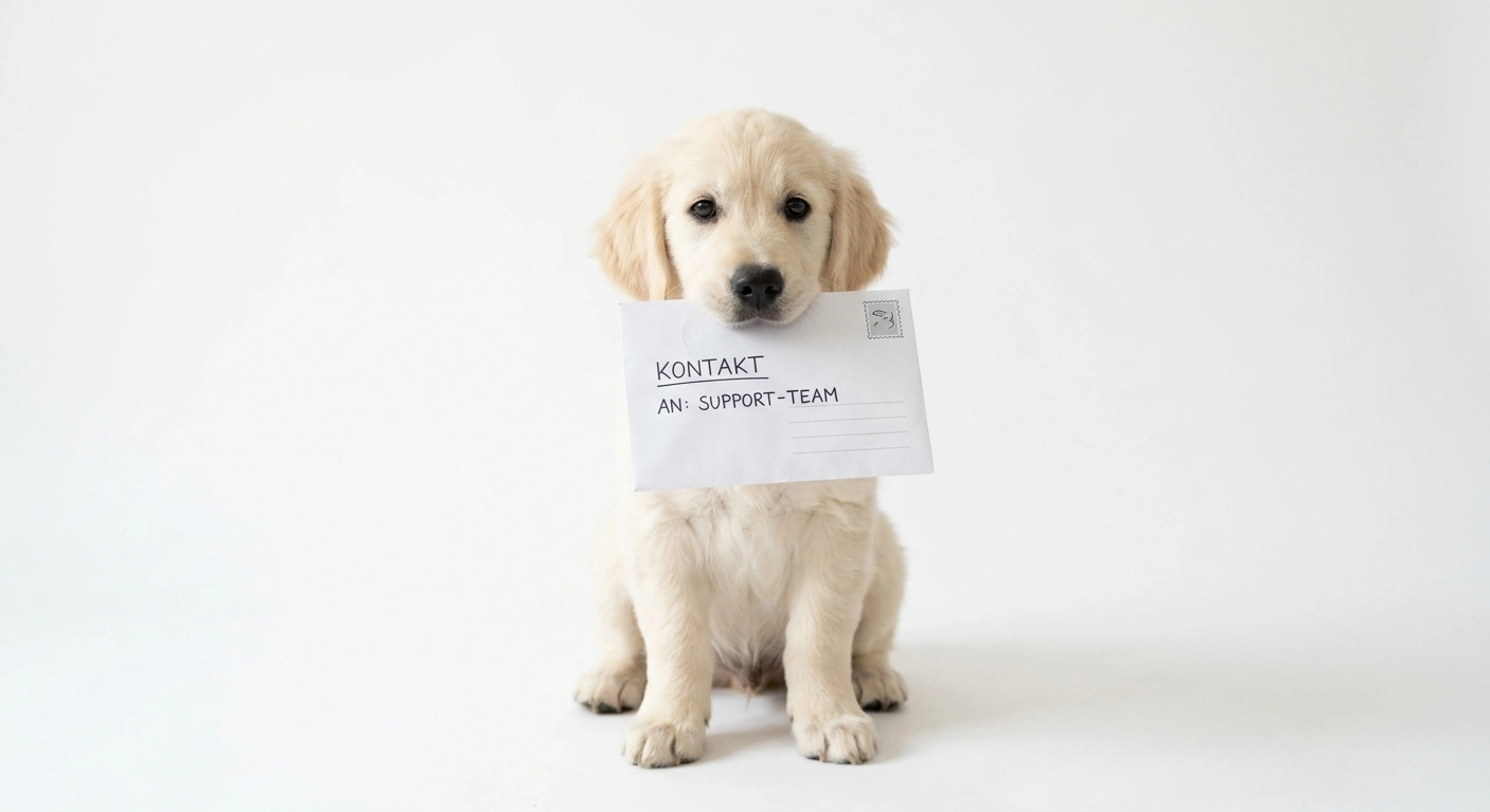 Niedlicher Hund mit einem Brief im Maul